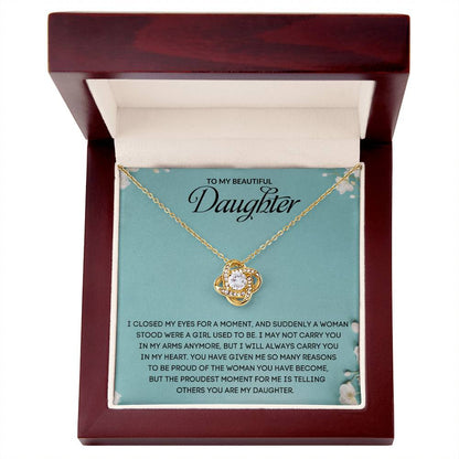 To My Beautiful Daughter | Love Knot Necklace