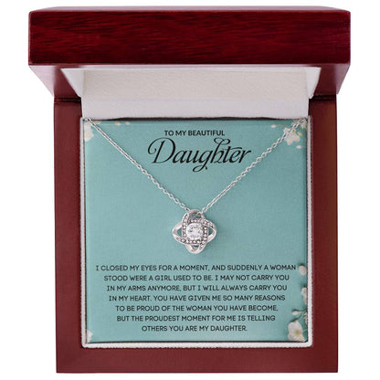 To My Beautiful Daughter | Love Knot Necklace