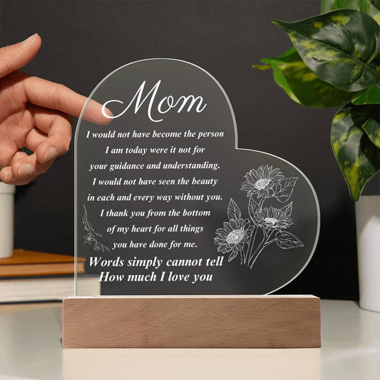 To My Mom |Heart Acrylic Plaque