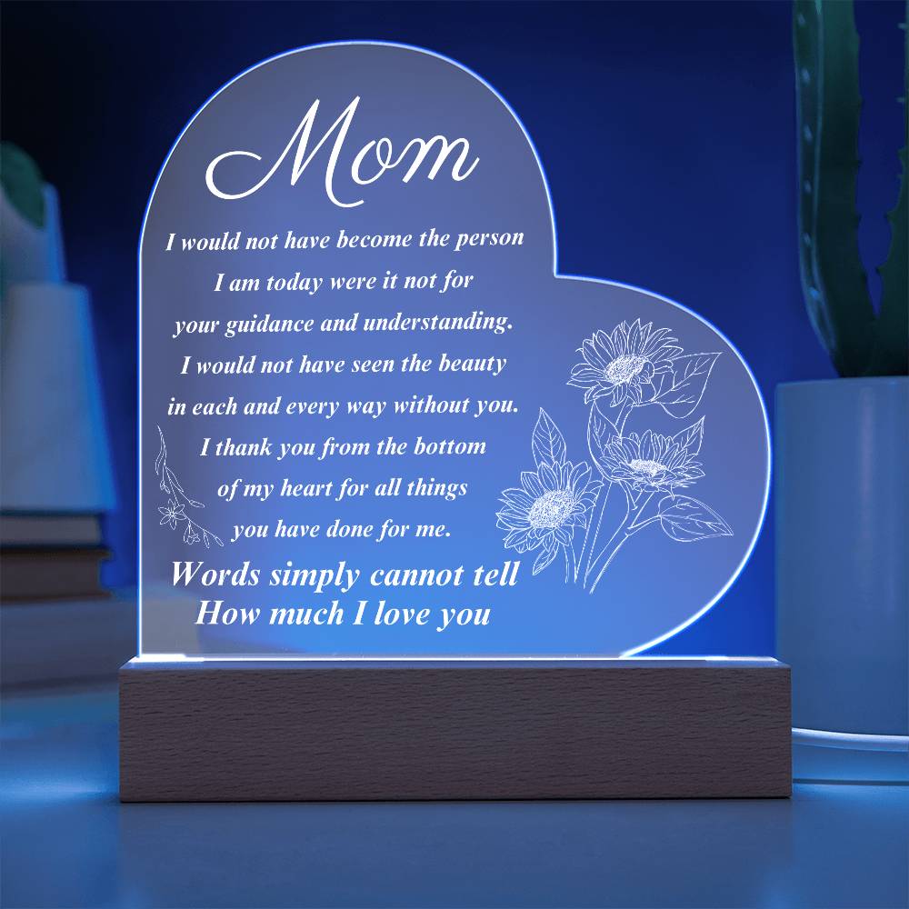 To My Mom |Heart Acrylic Plaque