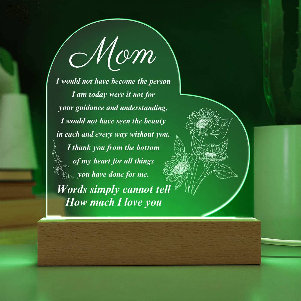 To My Mom |Heart Acrylic Plaque