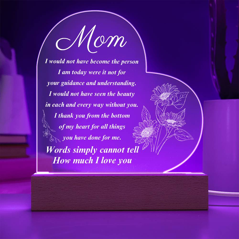 To My Mom |Heart Acrylic Plaque