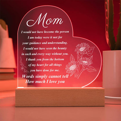 To My Mom |Heart Acrylic Plaque
