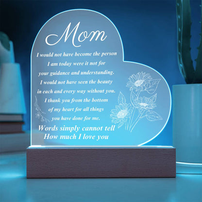 To My Mom |Heart Acrylic Plaque