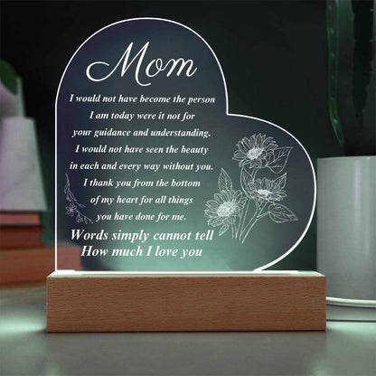 To My Mom |Heart Acrylic Plaque