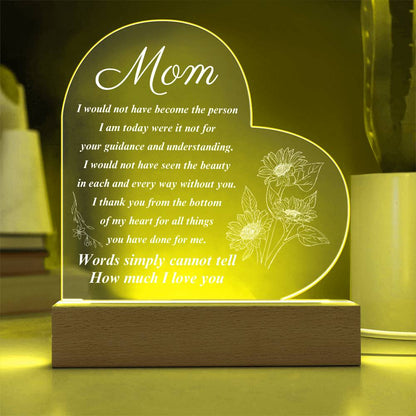 To My Mom |Heart Acrylic Plaque